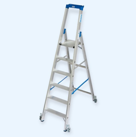 Передвижная алюминиевая стремянка KRAUSE STABILO 6 ступеней (124630)